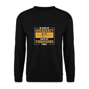 Im Notfall Lustiger Vibraphonist Ein - Unisex Pullover - Schwarz - Vorne - Alina (178cm) & Michal (187cm)