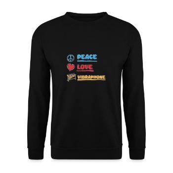 Peace Love Fantastisches Vibraphon für einen - Unisex Pullover - Schwarz - Vorne - Alina (178cm) & Michal (187cm)
