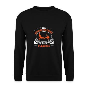 Rowing Machine Pain Meets Pleasure Funny Row - Unisex Sweatshirt - black - Front - Alina (178cm) & Michal (187cm)