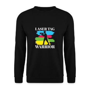 Lasertag Warrior Laser Game - Unisex Sweatshirt - black - Front - Alina (178cm) & Michal (187cm)