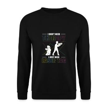 Je n’ai pas besoin de thérapie, j’ai juste besoin - Sweat-shirt Unisexe - noir - Devant - Alina (178cm) & Michal (187cm)