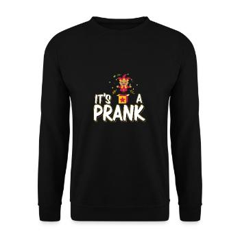 Lustig, es ist ein Streich Influencer Pranksters - Unisex Pullover - Schwarz - Vorne - Alina (178cm) & Michal (187cm)