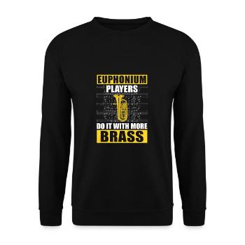 Euphonium Do It With More Brass Lustiger - Unisex Sweatshirt - black - Front - Alina (178cm) & Michal (187cm)