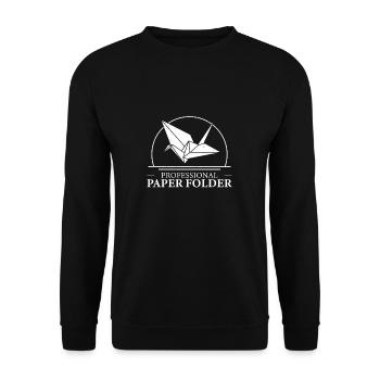 Awesome Origami Master Professional Paper Case - Unisex Sweatshirt - black - Front - Alina (178cm) & Michal (187cm)