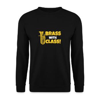 Euphoniumspieler Brass With Class Lustiger - Unisex Pullover - Schwarz - Vorne - Alina (178cm) & Michal (187cm)