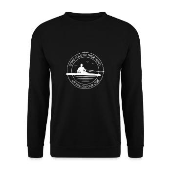 Drôle d’humour rameur Certains suivent leur cœur Nous - Sweat-shirt Unisexe - noir - Devant - Alina (178cm) & Michal (187cm)