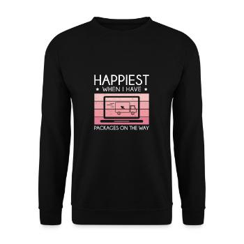 Cool online shopper who is the happiest, - Unisex Sweatshirt - black - Front - Alina (178cm) & Michal (187cm)