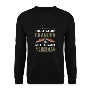 Fantastisches Lachsfischen Urgroßvater Great - Unisex Pullover - Schwarz - Vorne - Alina (178cm) & Michal (187cm)