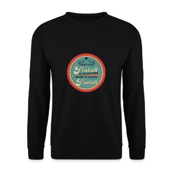 Pinball Escape Flipper Lustiger Flipper im - Unisex Pullover - Schwarz - Vorne - Alina (178cm) & Michal (187cm)