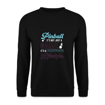 Pinball ist nicht nur ein Spiel Funny Flipper - Unisex Pullover - Schwarz - Vorne - Alina (178cm) & Michal (187cm)