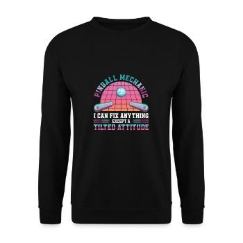 Flipper Tilted Attitude Funny pinball machine in the - Unisex Sweatshirt - black - Front - Alina (178cm) & Michal (187cm)