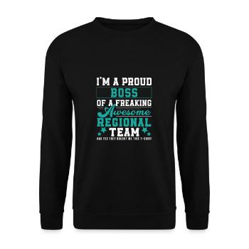 Regional Manager Proud boss Fun job, Leadership - Unisex Sweatshirt - black - Front - Alina (178cm) & Michal (187cm)