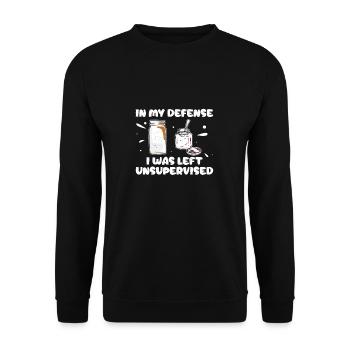 Collation amusante avec gelée de beurre de cacahuète « J’ai été laissé - Sweat-shirt Unisexe - noir - Devant - Alina (178cm) & Michal (187cm)