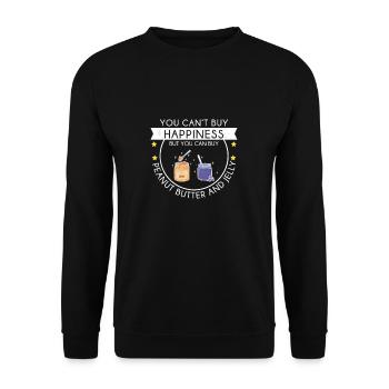 La gelée de beurre de cacahuète ne peut pas acheter le bonheur plus drôle - Sweat-shirt Unisexe - noir - Devant - Alina (178cm) & Michal (187cm)