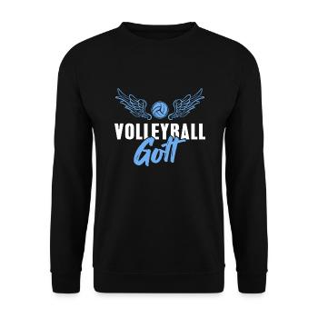 Volleyball Gott Volleyballer Geschenk - Unisex Pullover - Schwarz - Vorne - Alina (178cm) & Michal (187cm)