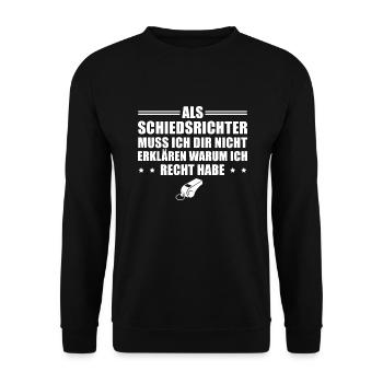 Fußball Schiedsrichter Humor Schiri - Unisex Pullover - Schwarz - Vorne - Alina (178cm) & Michal (187cm)