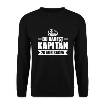 Kapitän Bootsführerschein bestanden Bootsfahrer - Unisex Pullover - Schwarz - Vorne - Alina (178cm) & Michal (187cm)