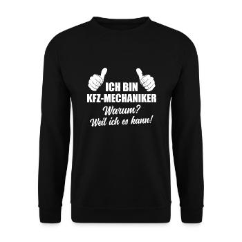 Autoschrauber Kfz Mechaniker Geschenk - Unisex Pullover - Schwarz - Vorne - Alina (178cm) & Michal (187cm)