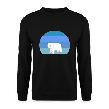Arctic Animal Retro Polar Bear - Unisex Sweatshirt - black - Front - Alina (178cm) & Michal (187cm)