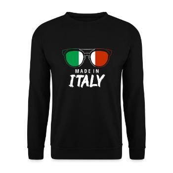 Italy Flag Sunglasses Italian Flag Cool - Unisex Sweatshirt - black - Front - Alina (178cm) & Michal (187cm)