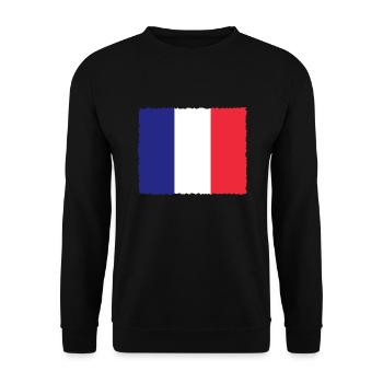 Frankreich Flagge Used Look Französische Fahne - Unisex Pullover - Schwarz - Vorne - Alina (178cm) & Michal (187cm)