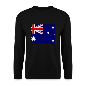 Australien Flagge Down Under Australische Fahne - Unisex Pullover - Schwarz - Vorne - Alina (178cm) & Michal (187cm)