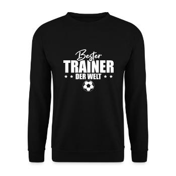 Fußball Fußballer Bester Trainer Geschenk - Unisex Pullover - Schwarz - Vorne - Alina (178cm) & Michal (187cm)