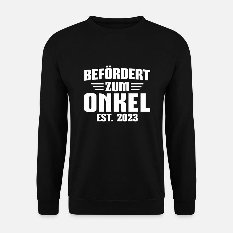 Schwangerschaft verkünden 2023 Befördert zum Onkel - Unisex Pullover - Schwarz