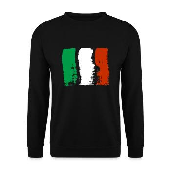 Drapeau de l’Italie Drapeau italien vintage Look vieilli - Sweat-shirt Unisexe - noir - Devant - Alina (178cm) & Michal (187cm)