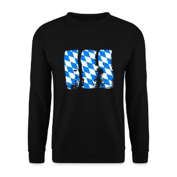 Bavaria Flag Used Look Bavarian Flag Vintage - Unisex Sweatshirt - black - Front - Alina (178cm) & Michal (187cm)