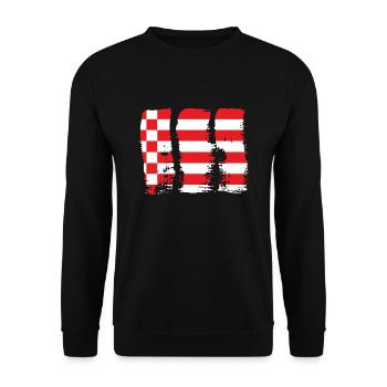 Bremen Flagge Bremer Fahne - Unisex Pullover - Schwarz - Vorne - Alina (178cm) & Michal (187cm)