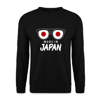 Japan Flag Sunglasses Nihon Japanese Flag - Unisex Sweatshirt - black - Front - Alina (178cm) & Michal (187cm)