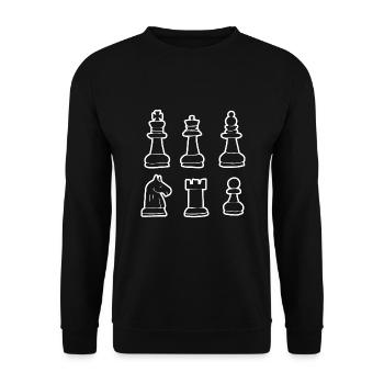 Chess Pieces - Unisex Sweatshirt - black - Front - Alina (178cm) & Michal (187cm)
