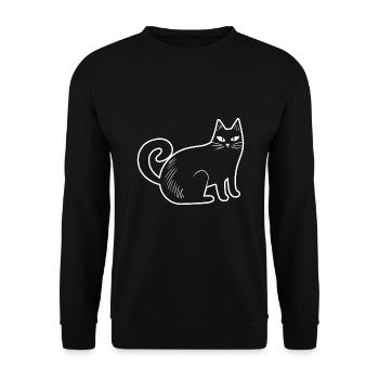 Chats, Dame aux chats, Amoureux des chats, - Sweat-shirt Unisexe - noir - Devant - Alina (178cm) & Michal (187cm)