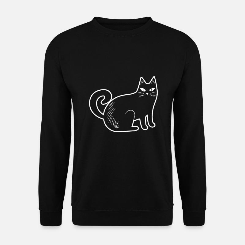 Katzen Katzendame Katzenfreund - Unisex Pullover - Schwarz