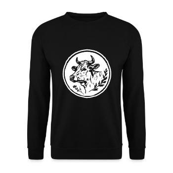 Kuh Kühe - Unisex Pullover - Schwarz - Vorne - Alina (178cm) & Michal (187cm)