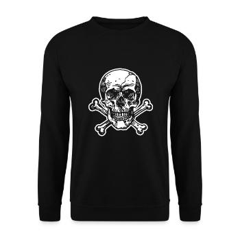 Skull Pirate - Unisex Sweatshirt - black - Front - Alina (178cm) & Michal (187cm)