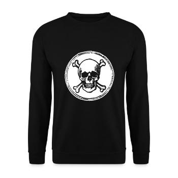 Skull and Bone Pirate - Unisex Sweatshirt - black - Front - Alina (178cm) & Michal (187cm)