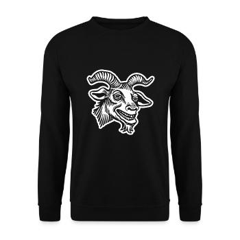 Steinbock Ziege - Unisex Pullover - Schwarz - Vorne - Alina (178cm) & Michal (187cm)