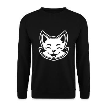Chat Chats Chat Dame Chat Amoureux Chat Visage - Sweat-shirt Unisexe - noir - Devant - Alina (178cm) & Michal (187cm)