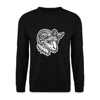Capricorn Goat - Unisex Sweatshirt - black - Front - Alina (178cm) & Michal (187cm)