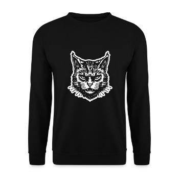 Chat Chats Chat Dame Chat Amoureux Chat Visage - Sweat-shirt Unisexe - noir - Devant - Alina (178cm) & Michal (187cm)