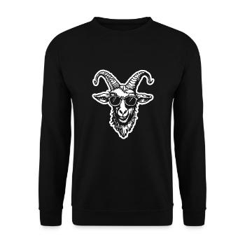 Ziege Steinbock Ziegenbock - Unisex Pullover - Schwarz - Vorne - Alina (178cm) & Michal (187cm)