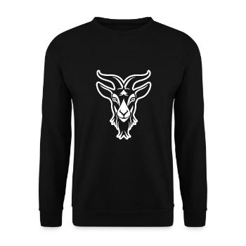Ziege Steinbock Ziegenbock - Unisex Pullover - Schwarz - Vorne - Alina (178cm) & Michal (187cm)