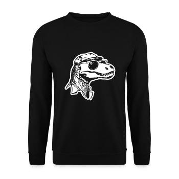 Dino Dinosaurier - Unisex Pullover - Schwarz - Vorne - Alina (178cm) & Michal (187cm)