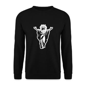 Jesus Christ Catholic Religion Christianity - Unisex Sweatshirt - black - Front - Alina (178cm) & Michal (187cm)