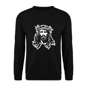 Jesus Christ Catholic Religion Christianity - Unisex Sweatshirt - black - Front - Alina (178cm) & Michal (187cm)