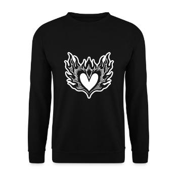 Herz - Unisex Pullover - Schwarz - Vorne - Alina (178cm) & Michal (187cm)