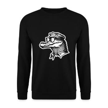 Crocodile Alligator - Unisex Sweatshirt - black - Front - Alina (178cm) & Michal (187cm)