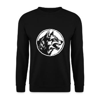 Wolf - Unisex Pullover - Schwarz - Vorne - Alina (178cm) & Michal (187cm)